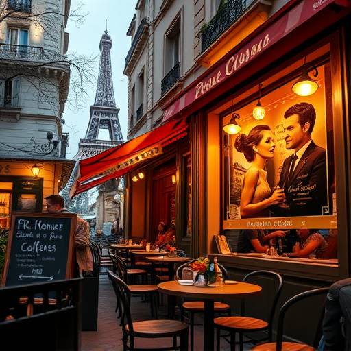 Affiche de la série 'Café au Lait', une comédie romantique se déroulant dans un café parisien.